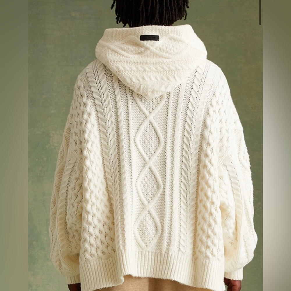 essentials cable knit hoodie